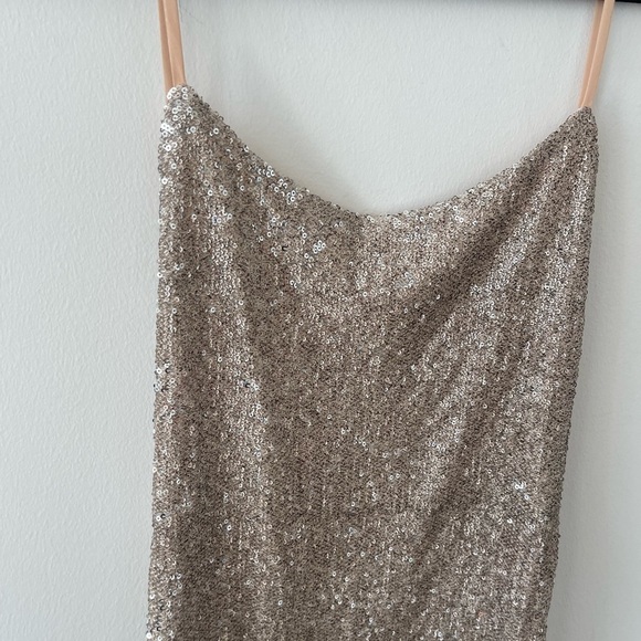 Nasty Gal Tan Sequin Mini Dress - Picture 2 of 6